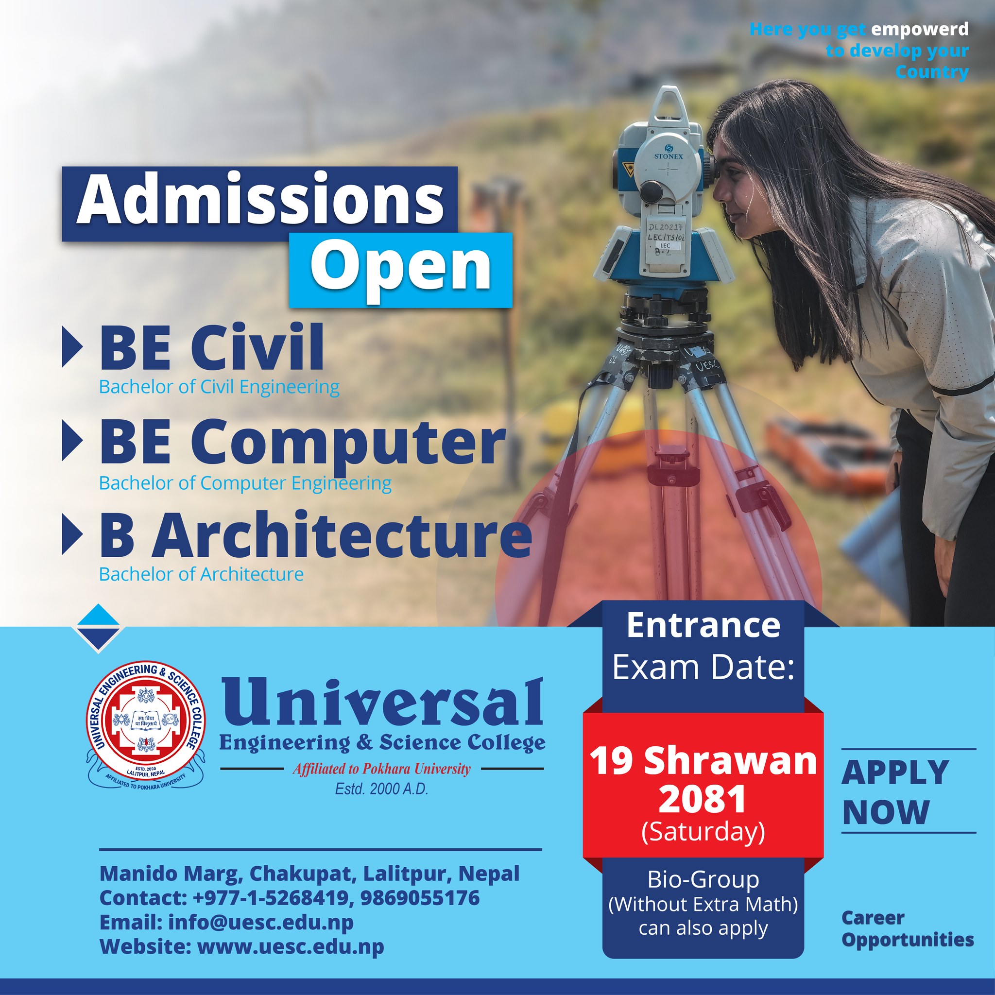 Admission Open for 2024 at Universal Engineering & Science College